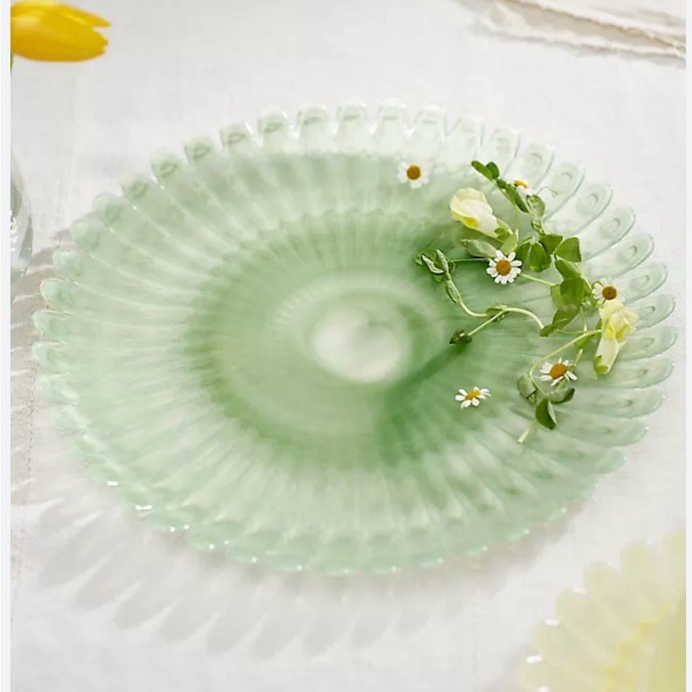 NIB Anthropologie Terrain Glass Scallop Plate, Large (set of four available!)